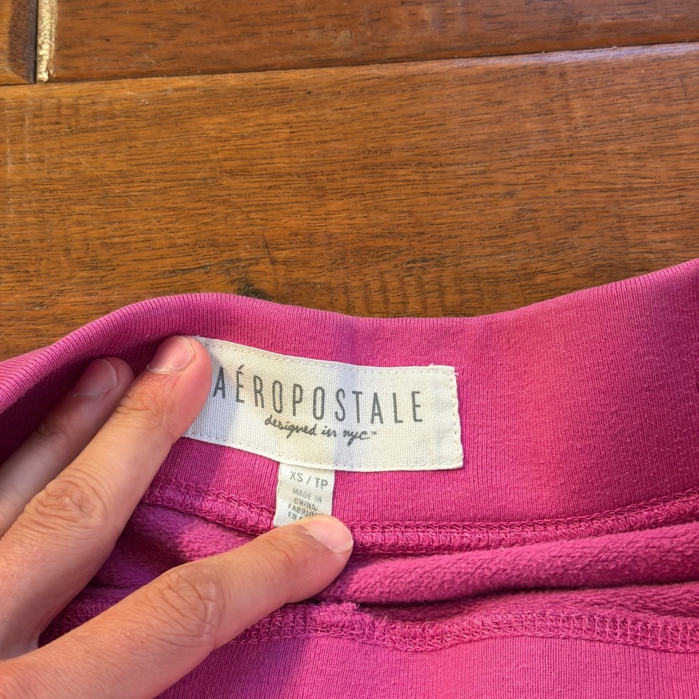 Aeropostale Sweatpants Womens XS Pink NYC Aero 1987 Graphic Flare Leg Y2K Lounge - Picture 4 of 8